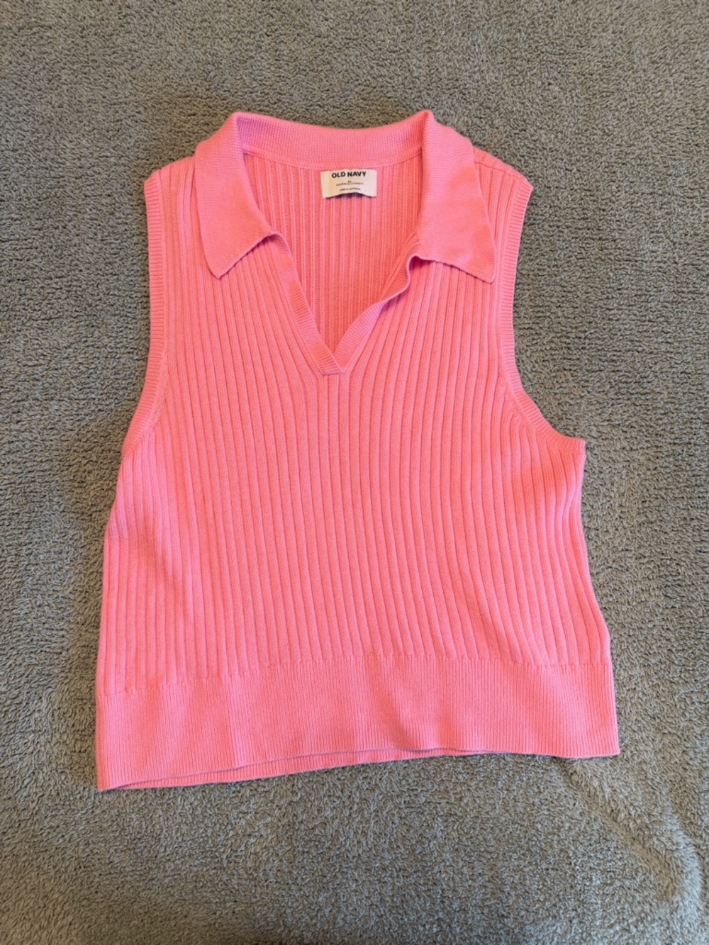 XL old navy collared sweater tank pink